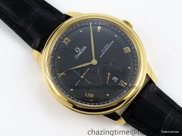 0501 WeatherProof De Ville Power Reserve YG MKF 1:1 Best Edition Black Dial on Black Leather Strap A 7758